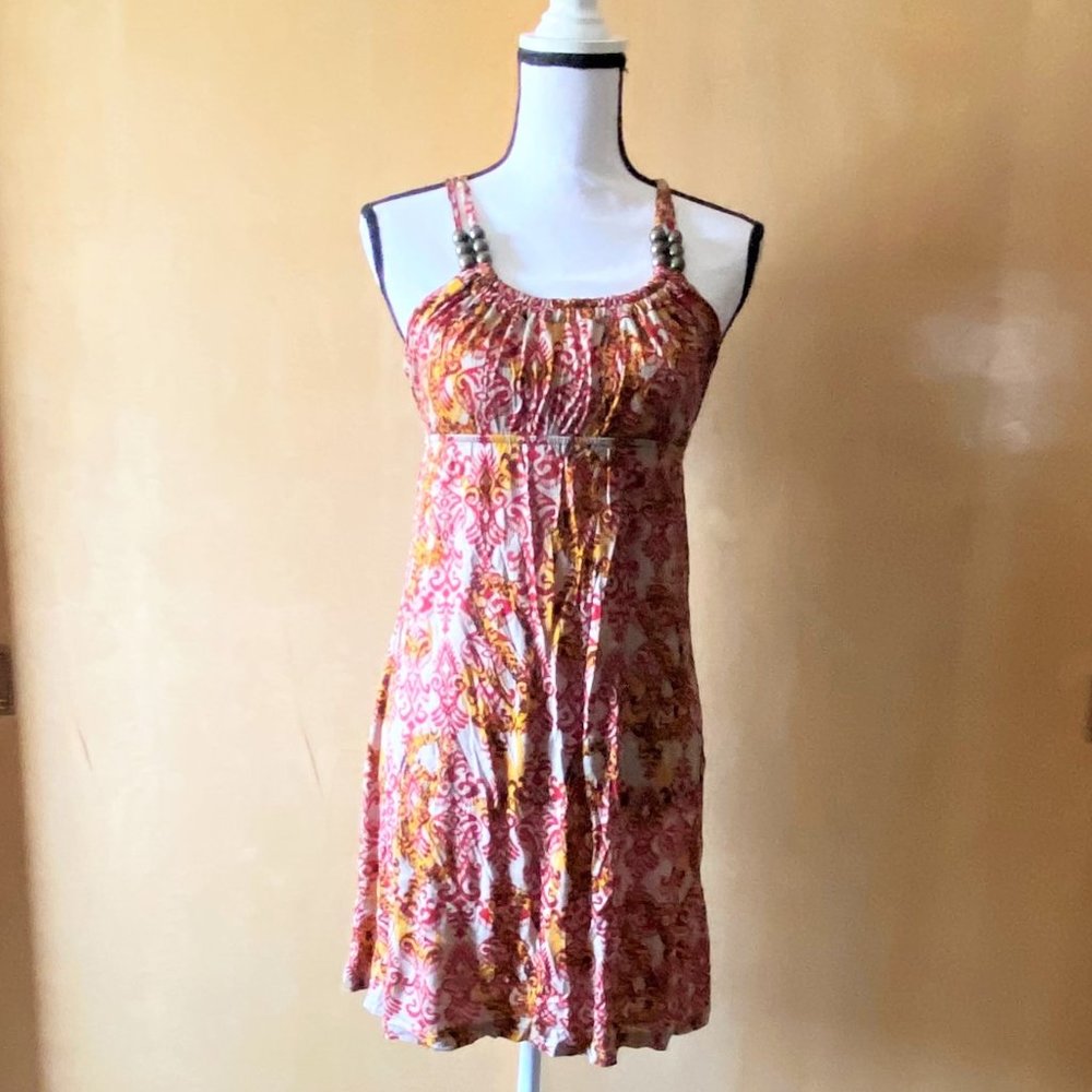 NWT Sz S Ventti Red/Orange Strappy Casual Dress